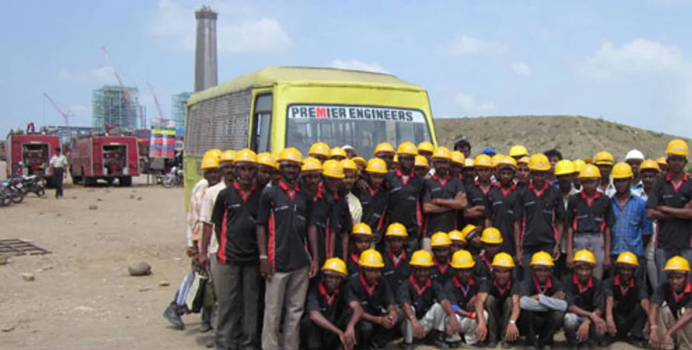Construction machinery and site infrastructure at an industrial project